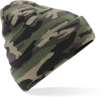 Beechfield | Pletená čepice s manžetou "Camo" jungle camo onesize