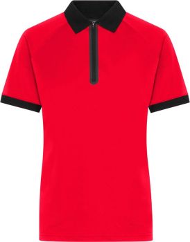 James & Nicholson | Dámské polo se zipem light red/black XXL