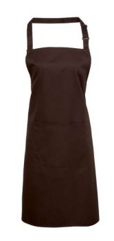 ‘COLOURS’ BIB APRON WITH POCKET Brown U