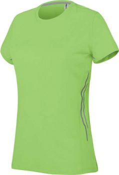 LADIES' SHORT SLEEVE SPORTS T-SHIRT Lime/Silver XL