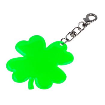 LUCKY CLOVER reflexní přívěsek na klíče,  zelená