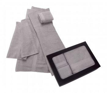 Crater towel set ash grey