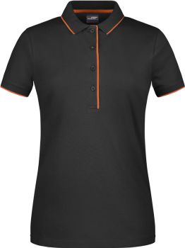 James & Nicholson | Dámské piqué polo s kontrastní légou black/orange M