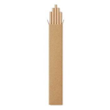 PAPER STRAW Papírová brčka, 10ks beige