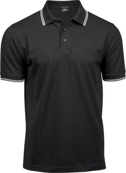 Tee Jays | Pánské elastické piqué polo z těžké bavlny black/white L