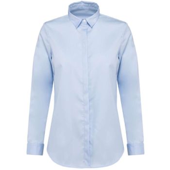 LADIES' LONG-SLEEVED TWILL SHIRT Essential Light Blue M