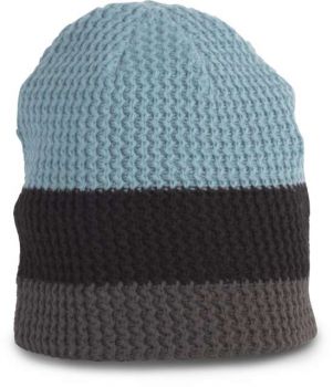 COLOURBLOCK BEANIE Shale Grey/Black/Delphinium Blue U