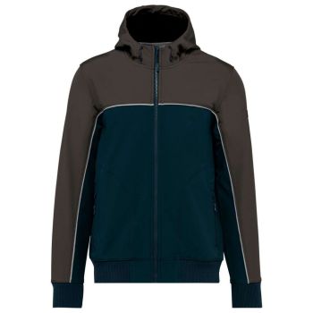 UNISEX 3-LAYER TWO-TONE BIONIC SOFTSHELL JACKET Navy/Dark Grey L