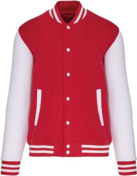 KIDS TEDDY FLEECE JACKET Red/White 10/12