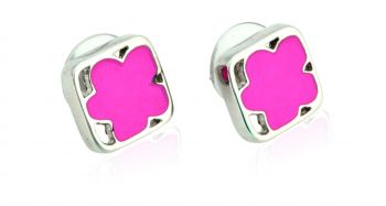 Aunix earrings pink , silver