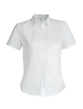 LADIES' SHORT-SLEEVED COTTON/ELASTANE SHIRT White XS