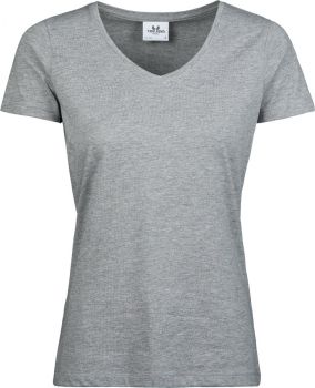 Tee Jays | Dámské luxusní tričko s výstřihem do V heather grey XXL