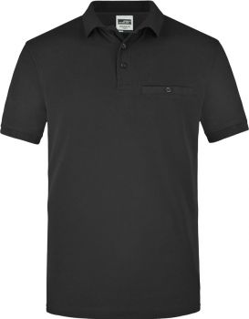 James & Nicholson | Pánské pracovní polo s náprsní kapsou black 3XL