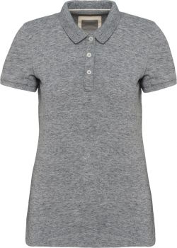 Kariban | Dámské vintage piqué polo slub grey heather S