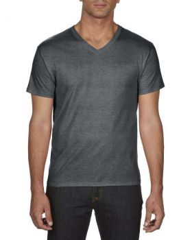 ADULT FEATHERWEIGHT V-NECK TEE Heather Dark Grey M