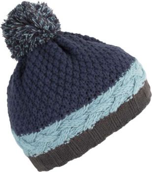 COLOURBLOCK BOBBLE BEANIE Shale Grey/Delphinium Blue/Patriot Blue U