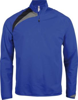 KIDS' ZIP NECK TRAINING TOP Sporty Royal Blue/Black/Storm Grey 6/8