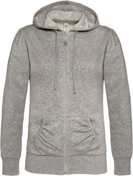 B&C | Dámská mikina s kapucí heather grey XS