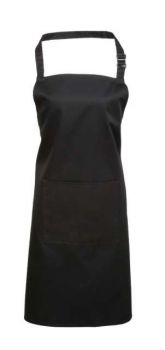 'DELUXE' BIB APRON WITH POCKET Black U