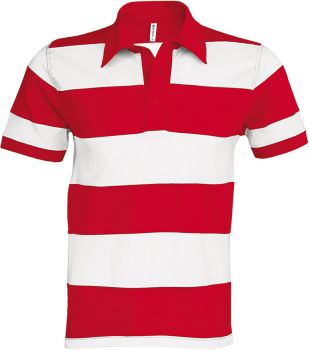 Kariban | Pánské žerzejové polo "Ray" red/white XL