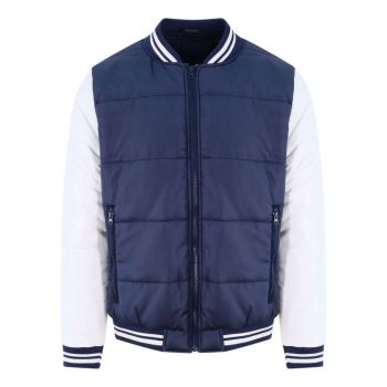 VARSITY PUFFER JACKET New French Navy/White L