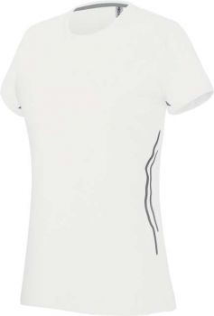 LADIES' SHORT SLEEVE SPORTS T-SHIRT White/Silver L