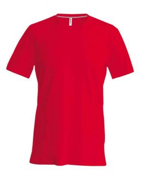 MEN'S SHORT-SLEEVED V-NECK T-SHIRT Red L