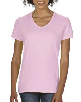 LADIES' MIDWEIGHT V-NECK TEE Blossom XL