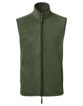 MEN'S 'ARTISAN' FLEECE GILET Moss Green/Brown 2XL