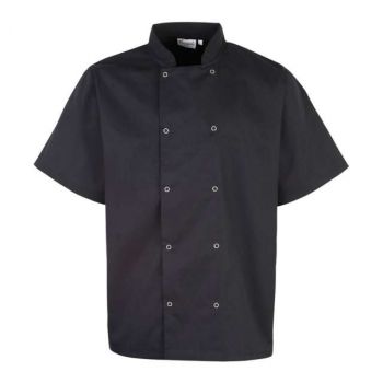 CHEF'S SHORT SLEEVE STUD JACKET Black S