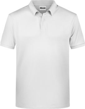 James & Nicholson | Pánské piqué polo z bio bavlny white XXL