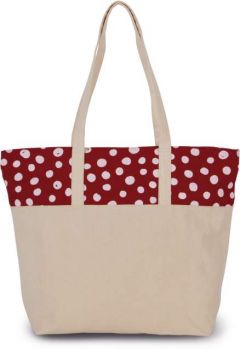 POLKA DOT SHOPPING BAG Tomato Red/White/Natural U