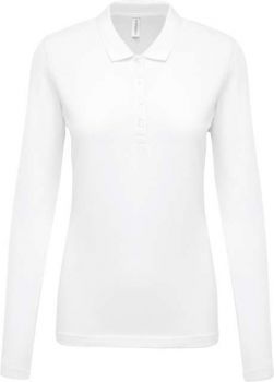 LADIES’ LONG-SLEEVED PIQUÉ POLO SHIRT White M