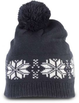 FAIR ISLE KNIT BEANIE Night Navy U