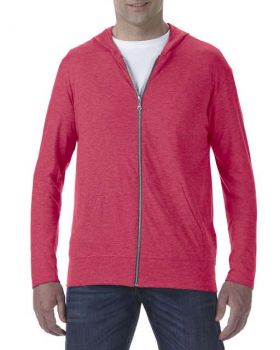 ADULT TRI-BLEND FULL-ZIP HOODED JACKET Heather Red L