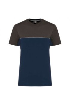 UNISEX ECO-FRIENDLY SHORT SLEEVE TWO-TONE T-SHIRT Navy/Dark Grey L