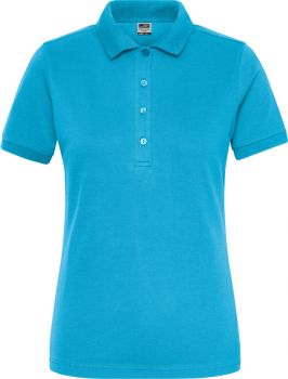 James & Nicholson | Dámské pracovní elast. polo z bio bavlny - Solid turquoise L