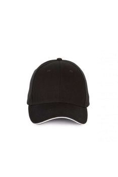 CAP WITH CONTRASTING SANDWICH PEAK - 6PANELS Black/White U