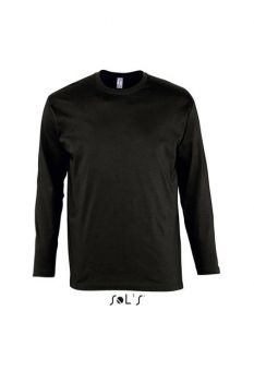 SOL'S MONARCH - MEN'S ROUND COLLAR LONG SLEEVE T-SHIRT Deep Black L