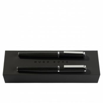 Set Formation Herringbone Chrome (rollerball pen & fountain pen)