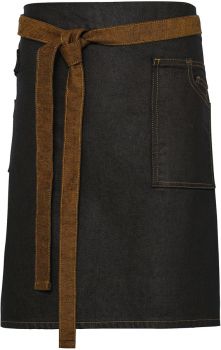 Premier | Denim bistro zástěra "Division" black/tan onesize