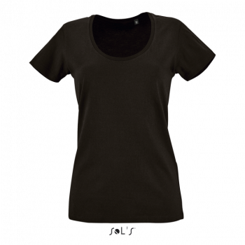 SOL'S METROPOLITAN - WOMEN'S LOW-CUT ROUND NECK T-SHIRT Deep Black 2XL