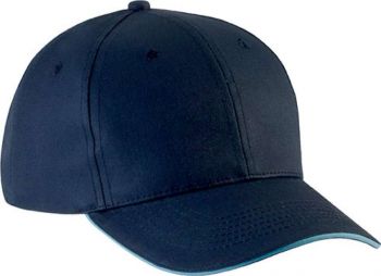 SANDWICH PEAK CAP - 6 PANELS Navy/Sky Blue U