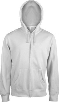 MEN'S FULL ZIP HOODED SWEATSHIRT White L