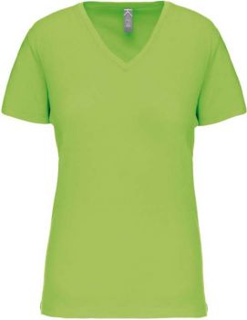 LADIES' BIO150 V-NECK T-SHIRT Lime L