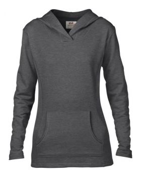 WOMEN’S HOODED FRENCH TERRY Heather Dark Grey L