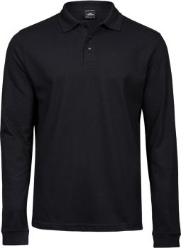 Tee Jays | Pánské elastické piqué polo s dlouhým rukávem black XL