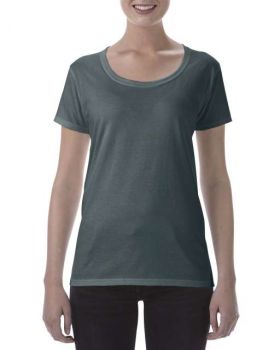 SOFTSTYLE® LADIES' DEEP SCOOP T-SHIRT Dark Heather M