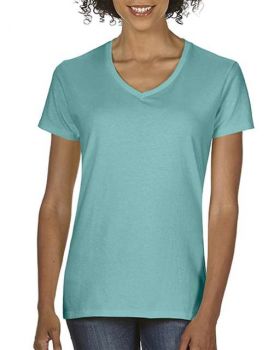 LADIES' MIDWEIGHT V-NECK TEE Seafoam 2XL