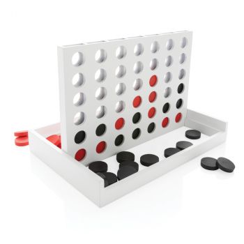 Hra z dreva Connect four biela